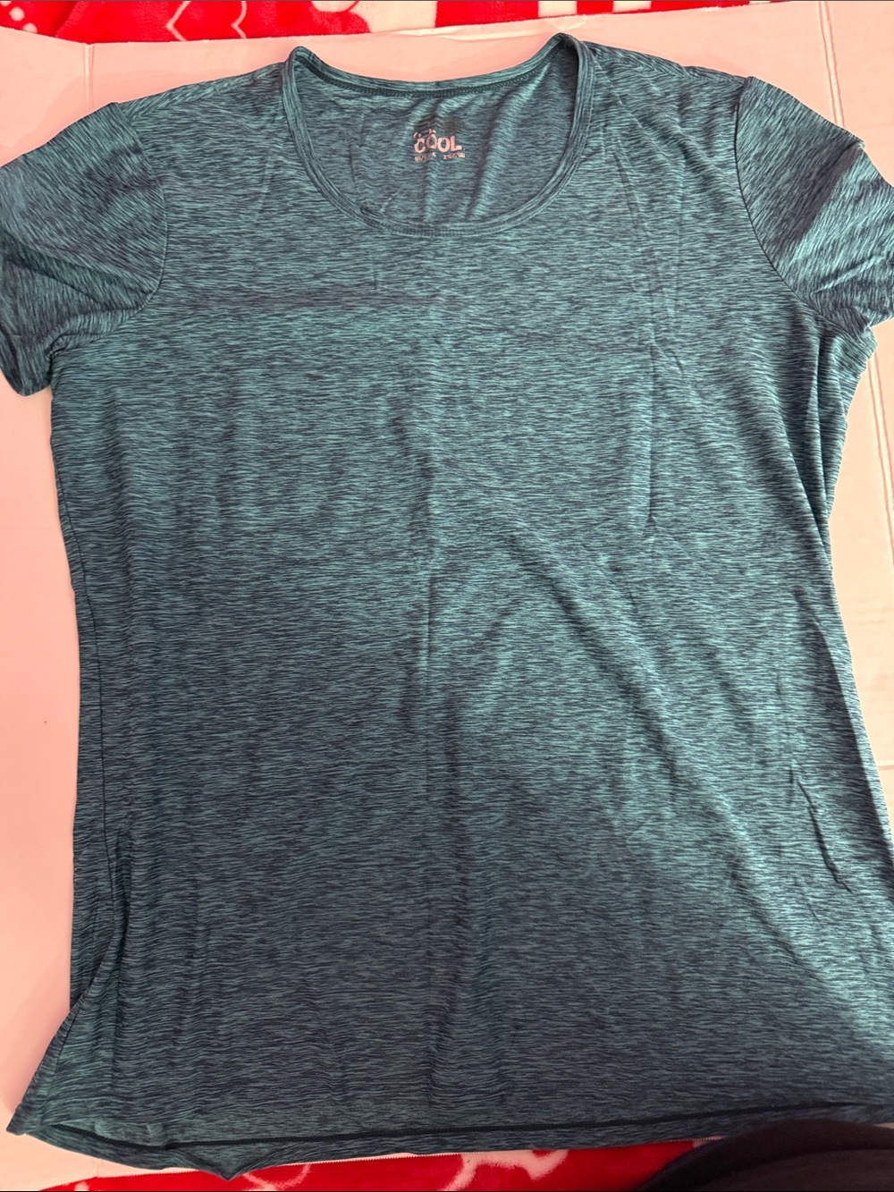 Women's Teal Space-Dye Short Sleeve Top